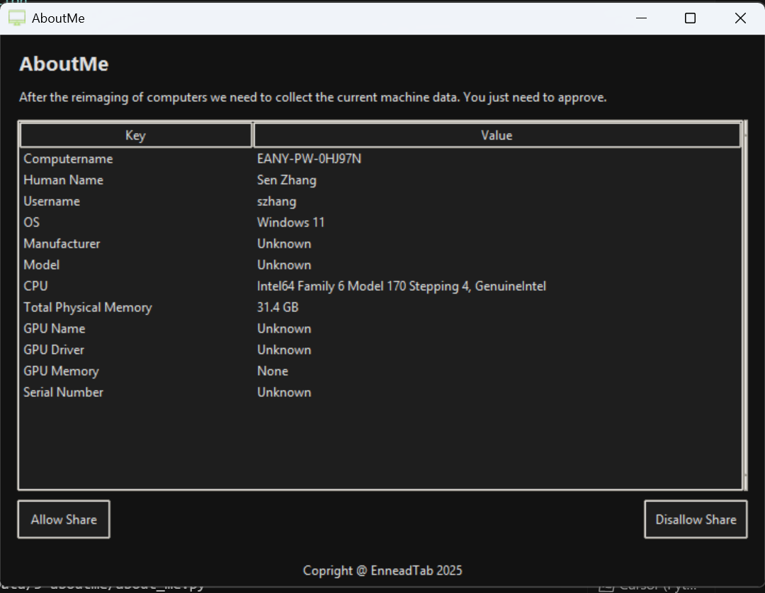 AboutMe sample preview